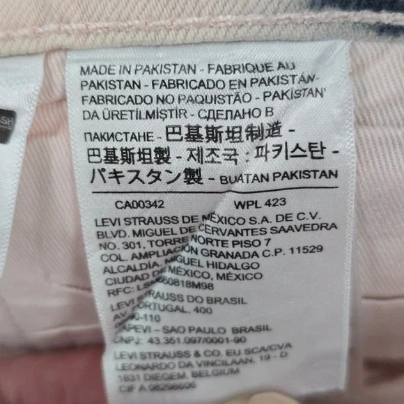 Levi's 569 Loose Straight Shorts Pink‎ Black Tie Dye Mens 38 - Picture 9 of 13